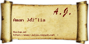 Aman Júlia névjegykártya